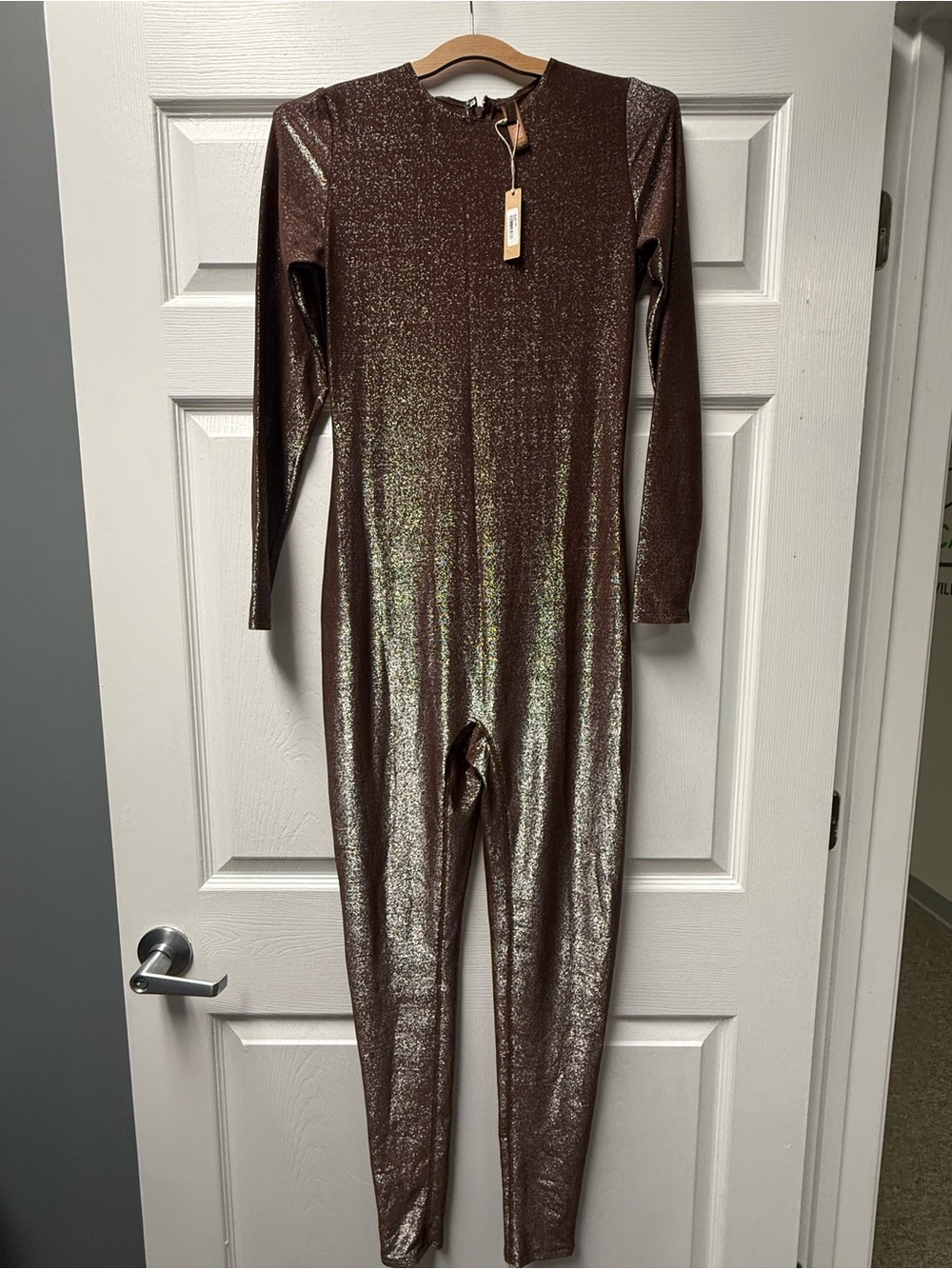 SKIMS Cocoa Metallic Shimmer Knit Top